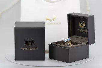 Vintage Žiedas Aquamarine 8K geltonas auksas vrc084x